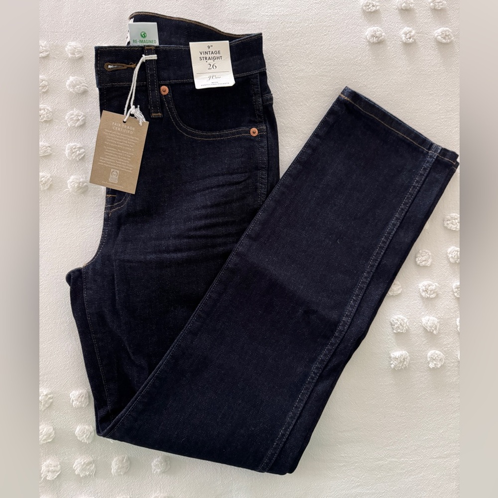 J. Crew Vintage Straight Leg Jeans in Dark Indigo